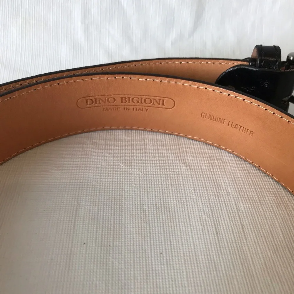 Dino Bigioni Black Leather Belt